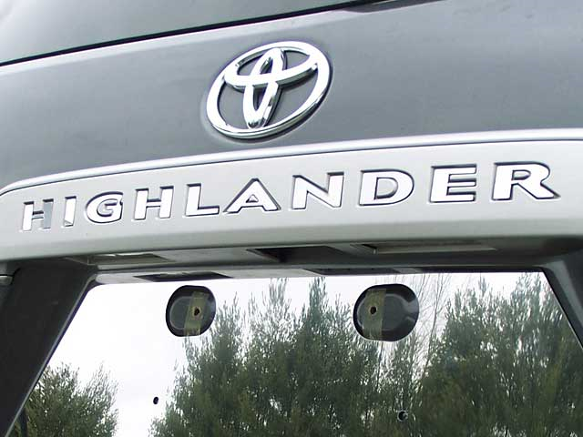 Toyota Highlander License Bar Chrome Letter Inserts