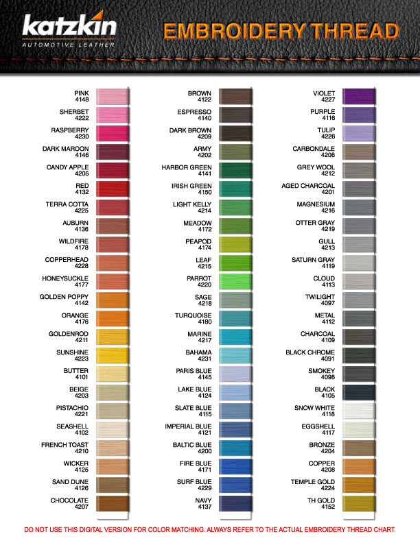 Katzkin Thread Colors