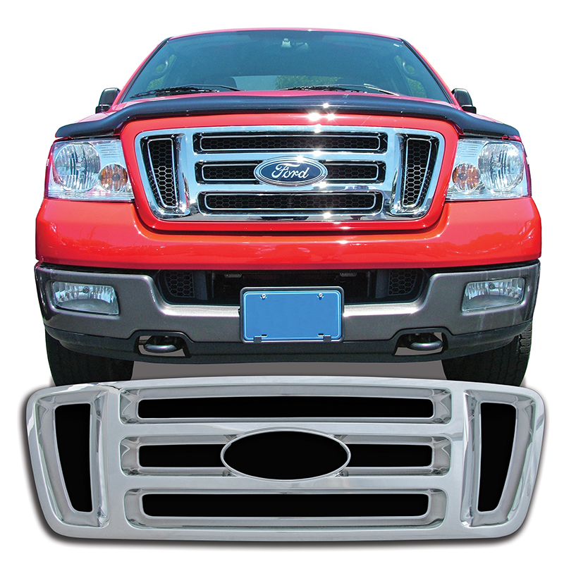 Ford F150 (XL, STX, FX4) Chrome Grille Overlay, 2004 - 2008