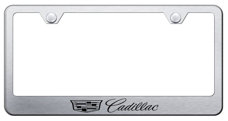 New Style Cadillac Brushed Stainless License Plate Frame