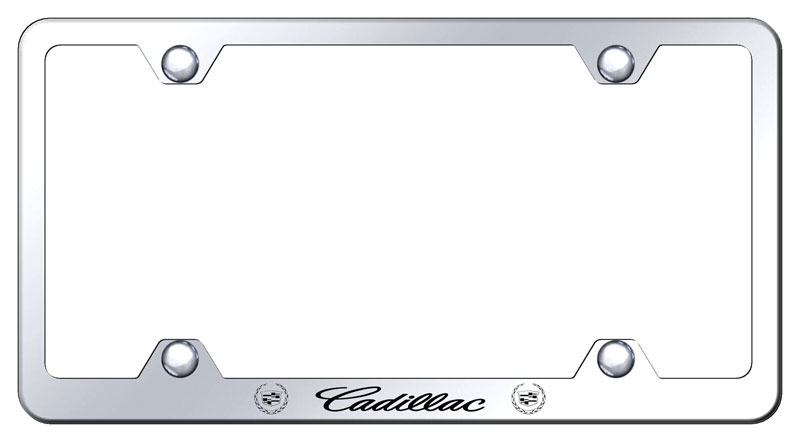 Cadillac Laser Etched Crest Chrome License Plate Frame