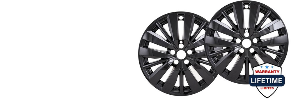 Nationwide Hubcaps 4pc 18" Wheel Skins – Nissan Pathfinder S SV 2017-2020 – Gloss Black, No Tools