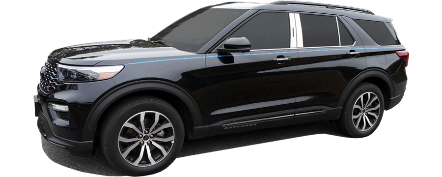 Beautost Fit for Ford New Explorer 2020 2021 Door Bowl Handle Cover Trims Carbon Fiber Black