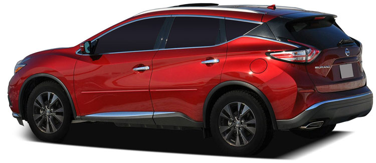 1.25 Angle Tip 2015-2019 Nissan Murano Painted Body Side Molding 4pc Set California Dream Compatible with 