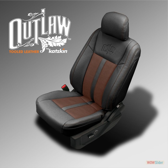 Black wrap, Outlaw Saddle insert, Cognac contrast all stitch, Outlaw logo debossing