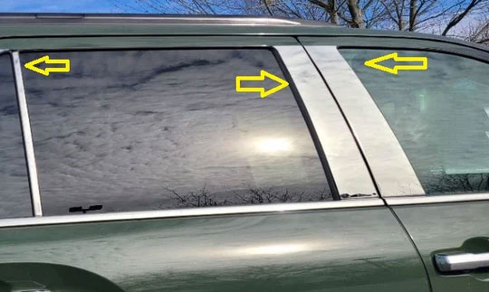 Chrome Pillar Post Trim Set For Toyota Sequoia 2008-2014 - 4-Piece Mirrored Door Pillar Covers