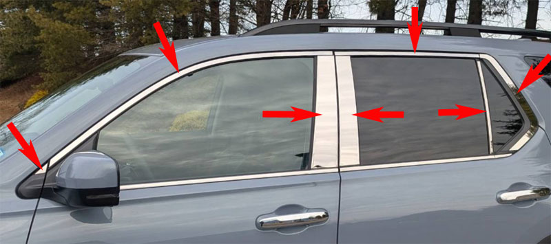 Honda Pilot Chrome Window Trim Package