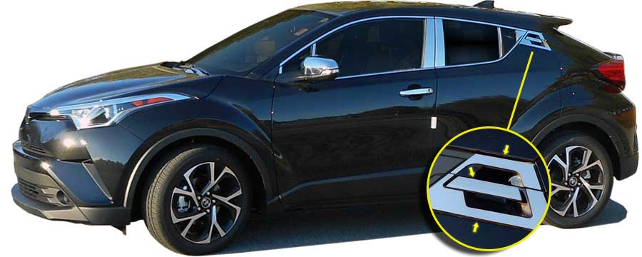 Toyota C-HR Chrome Rear Door Handle Covers