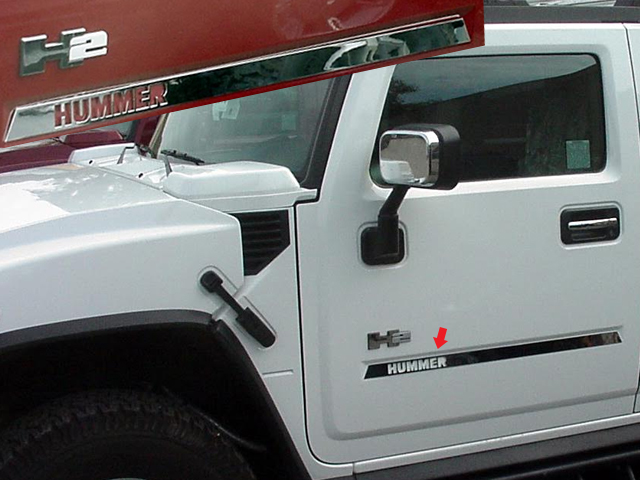 Hummer H2 Stainless Steel Door Insert Trim with 'HUMMER' cut-out