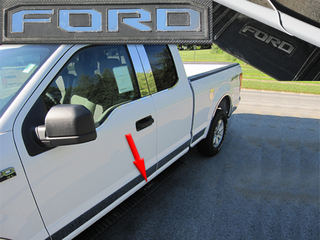 Ford F150 Chrome Side Step Letters