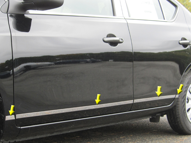Nissan Versa Upper Door Chrome Rocker Panel Trim