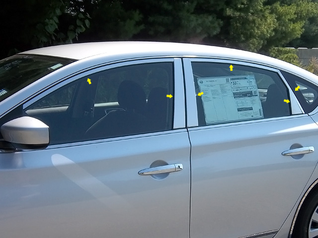 Nissan Sentra Chrome Window Trim Package