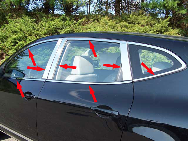 Nissan Rogue Chrome Window Trim 16pc Set 2008 2009 2010 2011