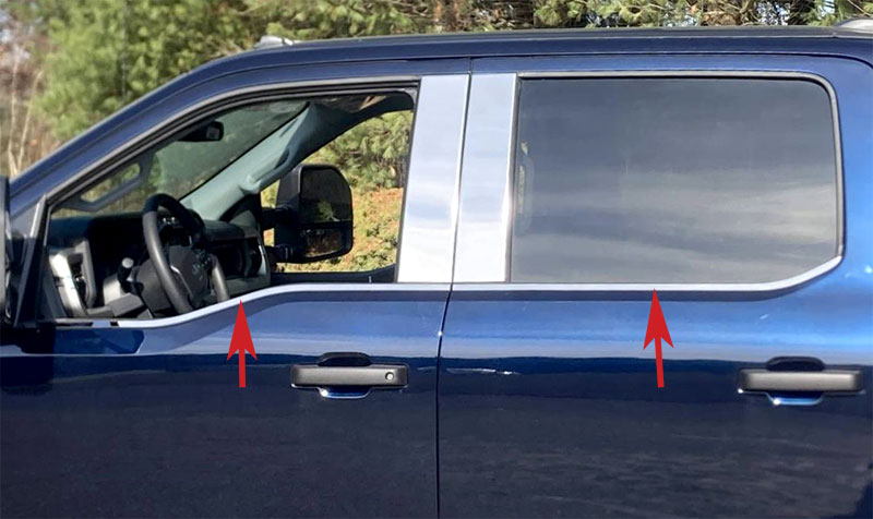 Ford Super Duty Crew Cab Chrome Window Sill Trim