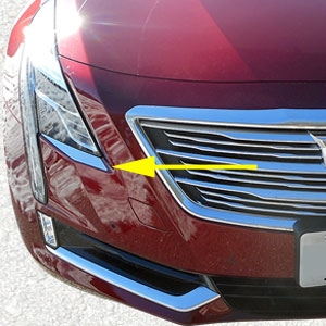 2PCS Stainless Front Headlight Decor Strip Trim For Cadillac CT6 2016-2019