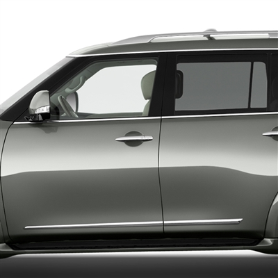 【523】Infiniti QX56/QX80 クローム　外装トリム　4個 Infiniti QX56 Chrome Lower Door Moldings, 2011, 2012, 2013, 2014