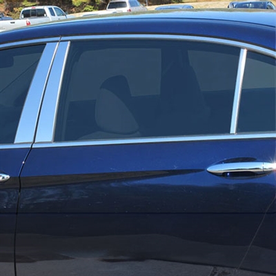 US Chrome Pillar Post Window Door Cover Trim Set Fit 13-17 Honda Accord Sedan