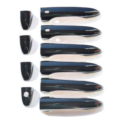 Gloss Black Door Handle Covers For 2014-2023 Dodge Durango & 2013-2023 Jeep Grand Cherokee (4 Piece Kit)