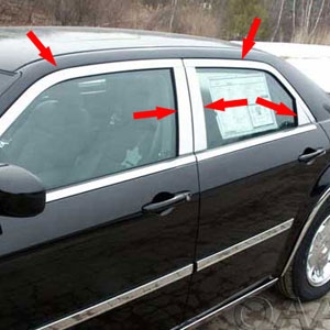 thumbnail image 2 of Chrome Body Side Molding Trim Kit For Chrysler 300C 2005-2010, Left & Right, Trim Molding Shop 2 of 5